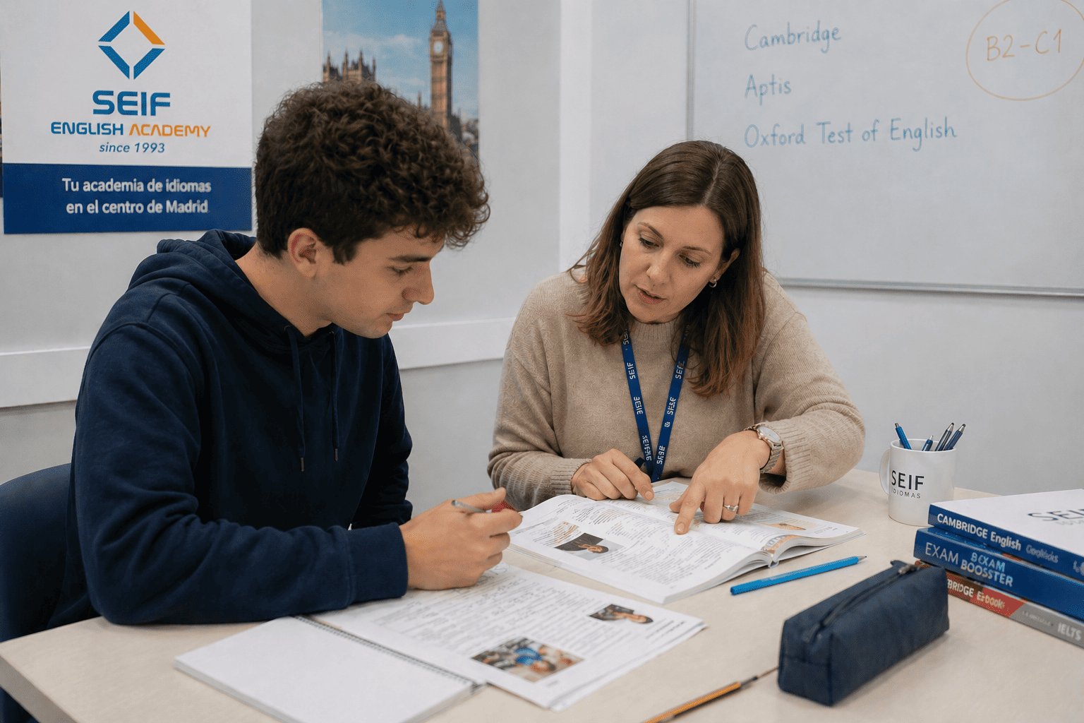 Preparación de examen oficial de inglés con clases presenciales en academia